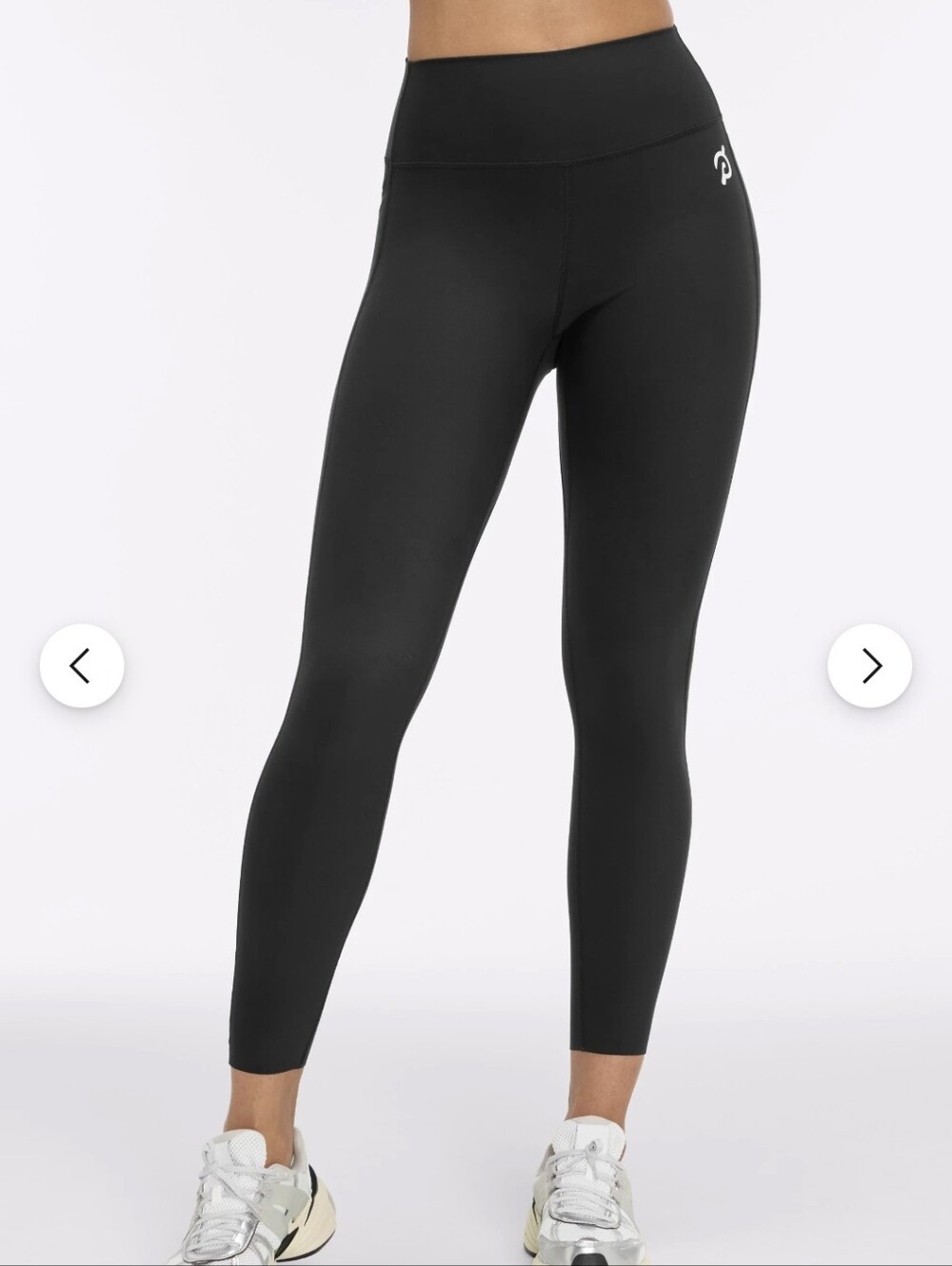 Peloton brand Cadence leggings in black, featuring laser-cut ventilation holes